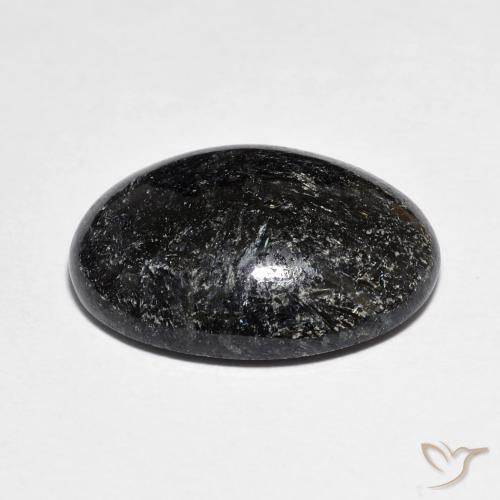 Nuummite Gemstone in 18 x 13 mm (calibrated) Size for Sale, Nuummite Stone in Black with Blue Sparkle Color