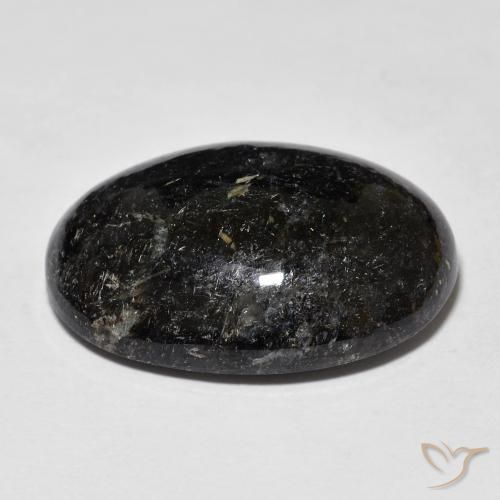 Nuummite Gemstone in 21.9 x 15.7 mm Size for Sale, Nuummite Stone in Black with Blue Sparkle Color