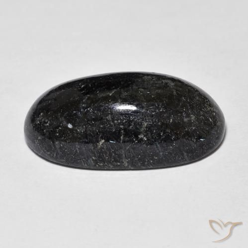 Nuummite Gemstone in 21 x 11.1 mm Size for Sale, Nuummite Stone in Black with Blue Sparkle Color