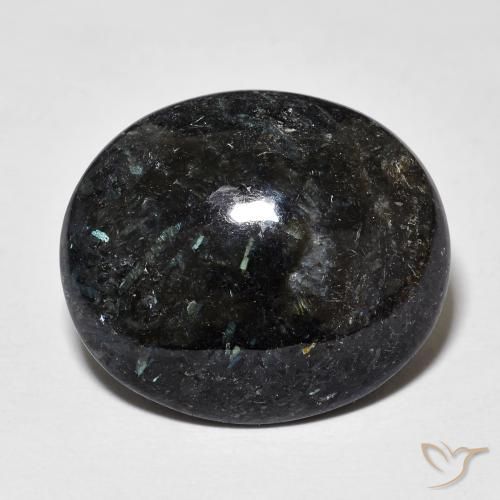 18.31 ct Oval Nuummite, 18.7 x 16.1 mm From India, Photo A