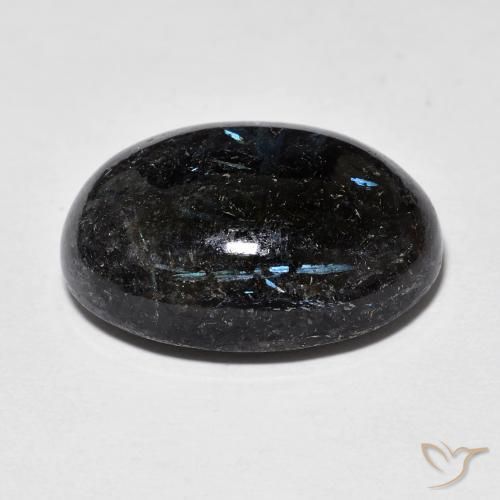 Nuummite Gemstone in 20 x 15 mm (calibrated) Size for Sale, Nuummite Stone in Black with Blue Sparkle Color
