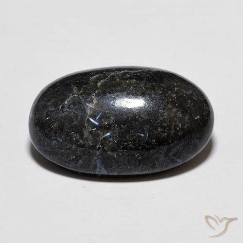 9.75 ct Oval Nuummite, 17.9 x 10.8 mm From India, Photo A