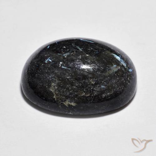 Nuummite Gemstone in 18 x 13 mm (calibrated) Size for Sale, Nuummite Stone in Black with Blue Sparkle Color