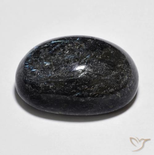 Nuummite Gemstone in 20.7 x 14.3 mm Size for Sale, Nuummite Stone in Black with Blue Sparkle Color