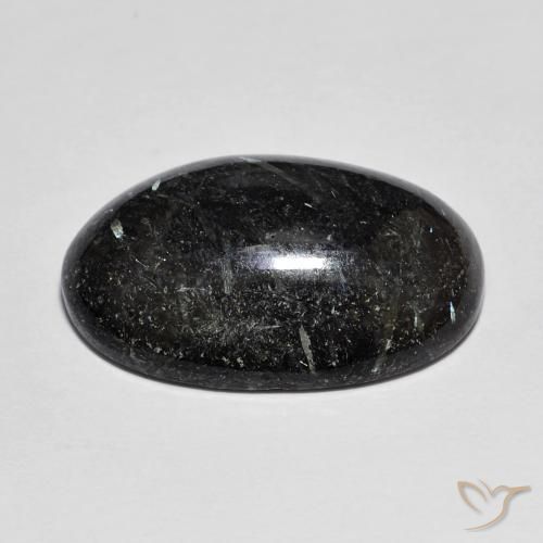 Nuummite Gemstone in 20.1 x 13.1 mm Size for Sale, Nuummite Stone in Black with Blue Sparkle Color