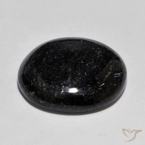 Nuummite Gemstone in 17.9 x 15.8 mm Size for Sale, Nuummite Stone in Black with Blue Sparkle Color