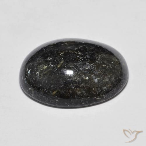 Nuummite Gemstone in 17.6 x 13.8 mm Size for Sale, Nuummite Stone in Black with Blue Sparkle Color