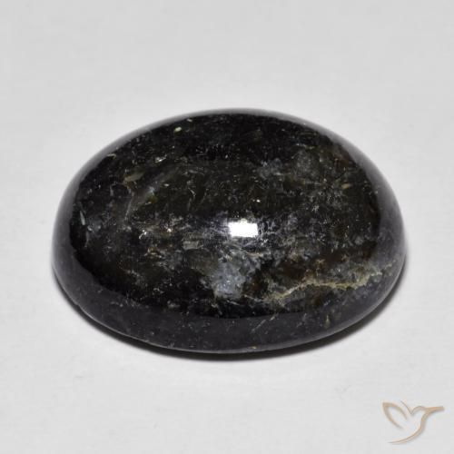 Nuummite Gemstone in 20.2 x 16.1 mm Size for Sale, Nuummite Stone in Black with Blue Sparkle Color