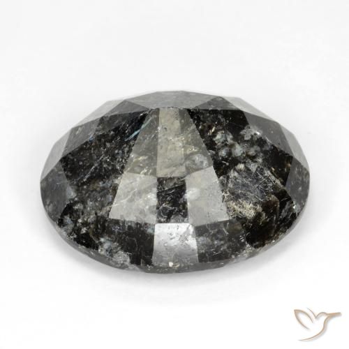 Nuummite Gemstone in 17.6 x 15.4 mm Size for Sale, Nuummite Stone in Black with Blue Sparkle Color