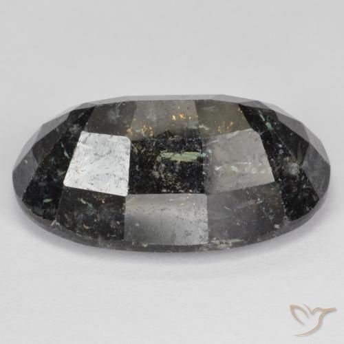 Nuummite Gemstone in 23.8 x 15 mm Size for Sale, Nuummite Stone in Black with Blue Sparkle Color