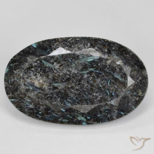 18.82 ct Oval Cut Nuummite, 24 x 14.7 mm From India, Photo A