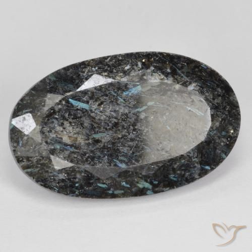 18.82 ct Black Nuummite Stone, Natural Nuummite in Oval Facet Shape for Sale