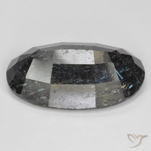 Nuummite Gemstone in 24 x 14.7 mm Size for Sale, Nuummite Stone in Black with Blue Sparkle Color