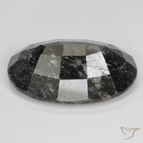 Nuummite Gemstone in 20.5 x 13.5 mm Size for Sale, Nuummite Stone in Black with Blue Sparkle Color