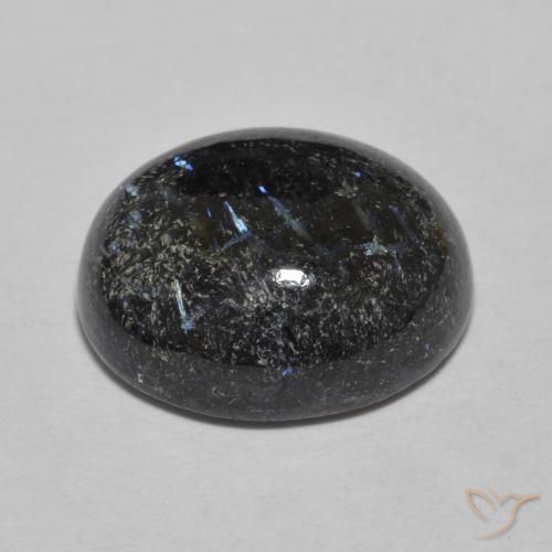 Nuummite Gemstone in 14 x 12 mm (calibrated) Size for Sale, Nuummite Stone in Black with Blue Sparkle Color
