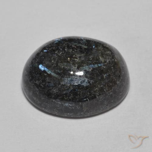 Nuummite Gemstone in 14 x 12 mm (calibrated) Size for Sale, Nuummite Stone in Black with Blue Sparkle Color