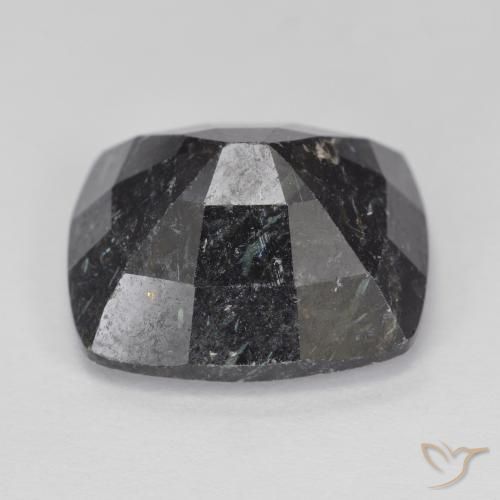 Nuummite Gemstone in 14.9 x 13.3 mm Size for Sale, Nuummite Stone in Black with Blue Sparkle Color