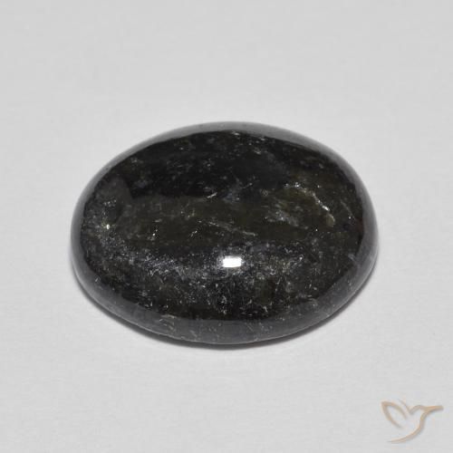 Nuummite Gemstone in 14 x 12 mm (calibrated) Size for Sale, Nuummite Stone in Black with Blue Sparkle Color