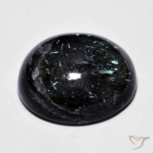 Nuummite Gemstone in 20.1 x 17.7 mm Size for Sale, Nuummite Stone in Black with Blue Sparkle Color