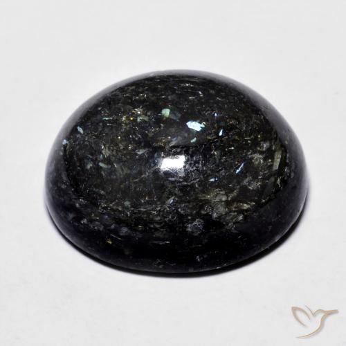 Nuummite Gemstone in 18.5 x 15.9 mm Size for Sale, Nuummite Stone in Black with Blue Sparkle Color