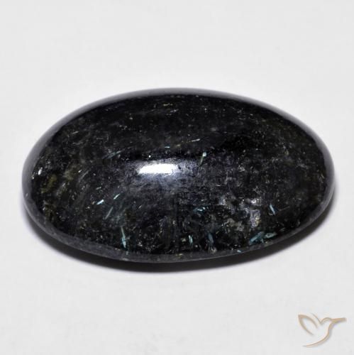 Nuummite Gemstone in 23.8 x 15.8 mm Size for Sale, Nuummite Stone in Black with Blue Sparkle Color
