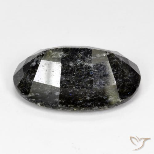 Nuummite Gemstone in 21.5 x 14.1 mm Size for Sale, Nuummite Stone in Black with Blue Sparkle Color