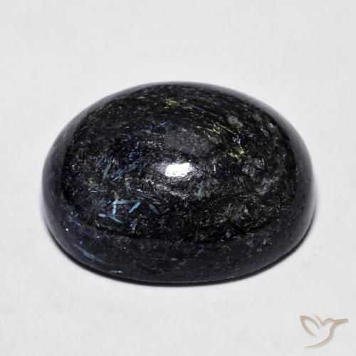 Nuummite Gemstone in 19.5 x 15.8 mm Size for Sale, Nuummite Stone in Black with Blue Sparkle Color