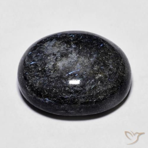 Nuummite Gemstone in 19.2 x 16.8 mm Size for Sale, Nuummite Stone in Black with Blue Sparkle Color