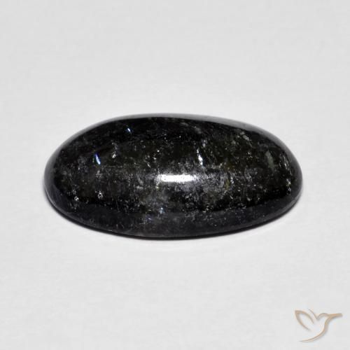 Nuummite Gemstone in 16.7 x 9.6 mm Size for Sale, Nuummite Stone in Black with Blue Sparkle Color