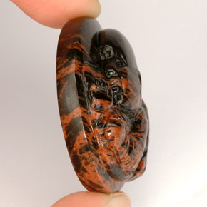 Obsidian Gemstone in 32.2 x 28.5 mm Size for Sale, Obsidian Stone in Mahogany Color