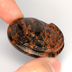 55.23 ct Brown Obsidian Stone, Natural Obsidian in Carved Cameo Shape for Sale