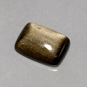 7.58 ct Yellow Obsidian Gemstone, Obsidian Gem in Cushion Cabochon Shape for Sale.