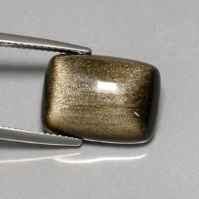 7.58 ct Yellow Obsidian Stone, Natural Obsidian in Cushion Cabochon Shape for Sale