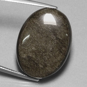 27.12 ct Yellow Obsidian Gemstone, Obsidian Gem in Oval Cabochon Shape for Sale.