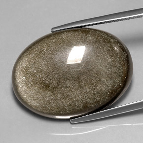 25.94 ct Yellow Obsidian Gemstone, Obsidian Gem in Oval Cabochon Shape for Sale.