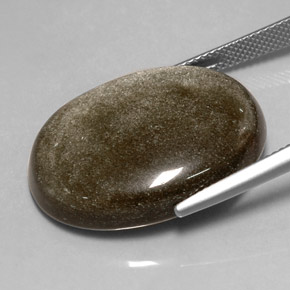 Obsidian Gemstone in 26.6 x 19.6 mm Size for Sale, Obsidian Stone in Gold Sheen Color