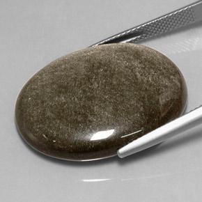 Obsidian Gemstone in 27.7 x 21.7 mm Size for Sale, Obsidian Stone in Gold Sheen Color