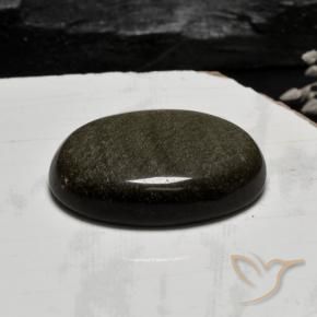 26.78 ct Black Obsidian Stone, Natural Obsidian in Oval Cabochon Shape for Sale