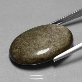 Obsidian Gemstone in 27.1 x 18.7 mm Size for Sale, Obsidian Stone in Gold Sheen Color