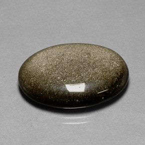 18.91 ct Yellow Obsidian Gemstone, Obsidian Gem in Oval Cabochon Shape for Sale.