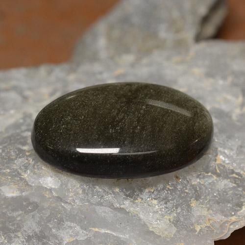 26.24 ct Black Obsidian Stone, Natural Obsidian in Oval Cabochon Shape for Sale