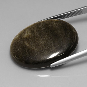 Obsidian Gemstone in 28.5 x 21.3 mm Size for Sale, Obsidian Stone in Gray Black Color