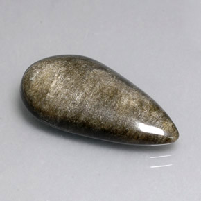 12.96 ct Yellow Obsidian Stone, Natural Obsidian in Pear Cabochon Shape for Sale