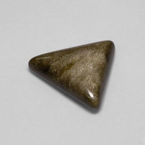 8.68 ct Yellow Obsidian Stone, Natural Obsidian in Triangle Shape for Sale