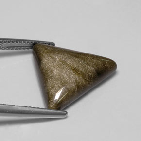Obsidian Gemstone in 18.2 x 16.9 mm Size for Sale, Obsidian Stone in Gold Sheen Color