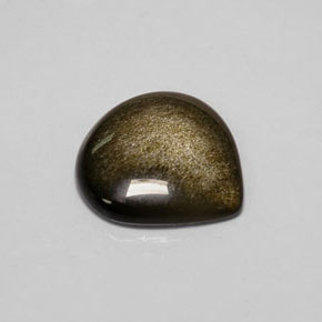 7.13 ct Yellow Obsidian Stone, Natural Obsidian in Pear Cabochon Shape for Sale