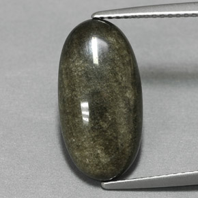 4.73 ct Yellow Obsidian Gemstone, Obsidian Gem in Oval Cabochon Shape for Sale.