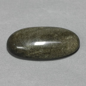 4.73 ct Yellow Obsidian Stone, Natural Obsidian in Oval Cabochon Shape for Sale