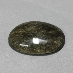 4.72 ct Yellow Obsidian Stone, Natural Obsidian in Oval Cabochon Shape for Sale