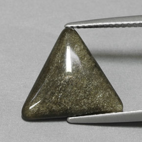 3.29 ct Yellow Obsidian Gemstone, Obsidian Gem in Triangle Shape for Sale.